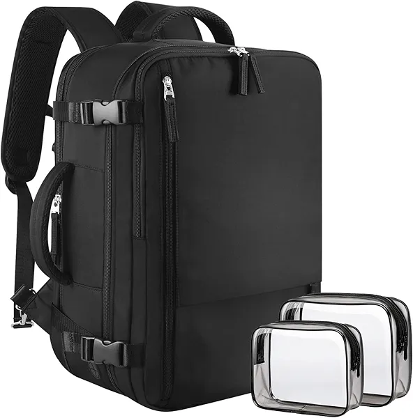 Sinaliy Large Travel Backpack for Women Men, Expandable 40L Carry On Backpack, 17 Inch Laptop Backpack College Bookbag, Waterproof Travel bag as Person Item Flight Approved