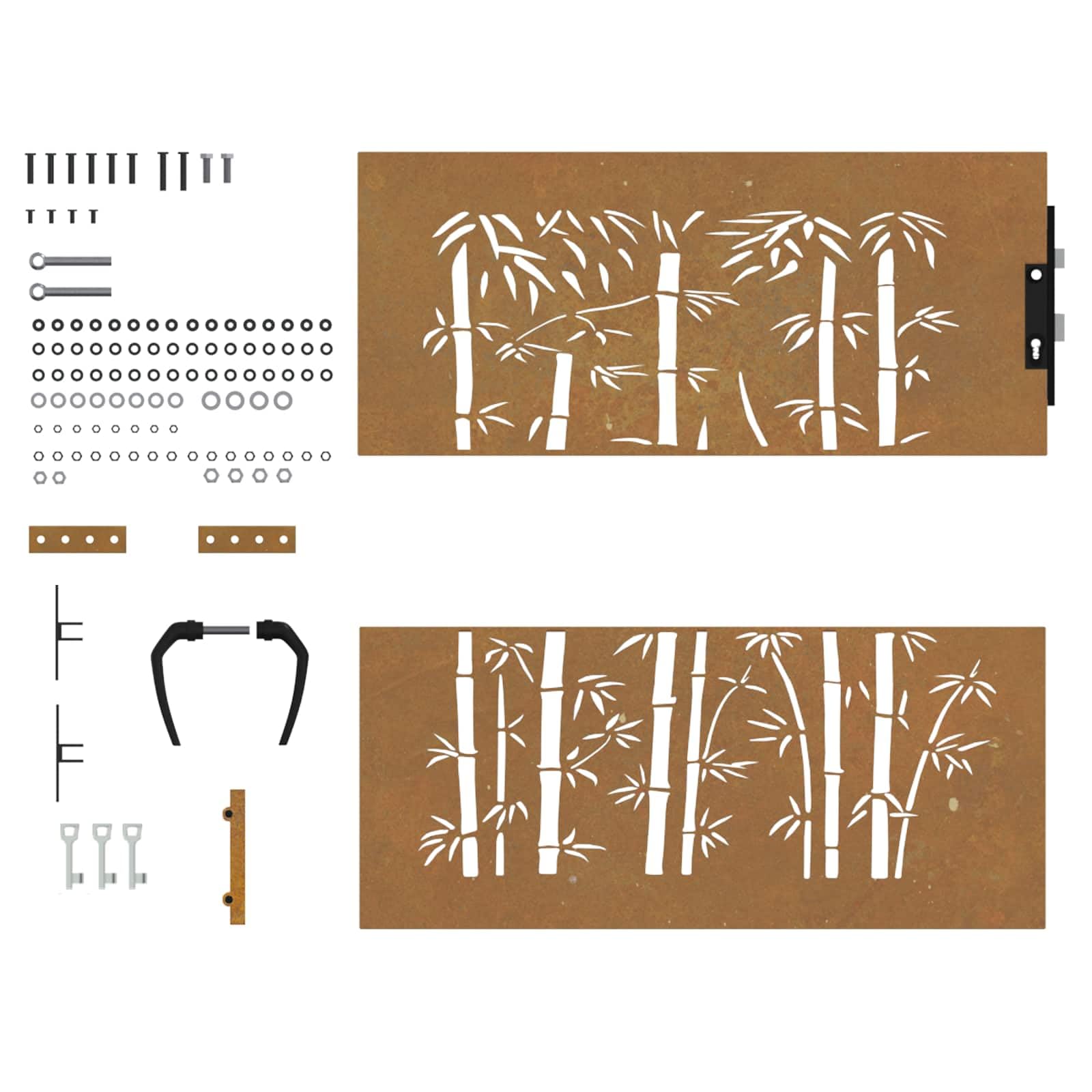 Brama ogrodowa 85 x 100 cm stal Corten