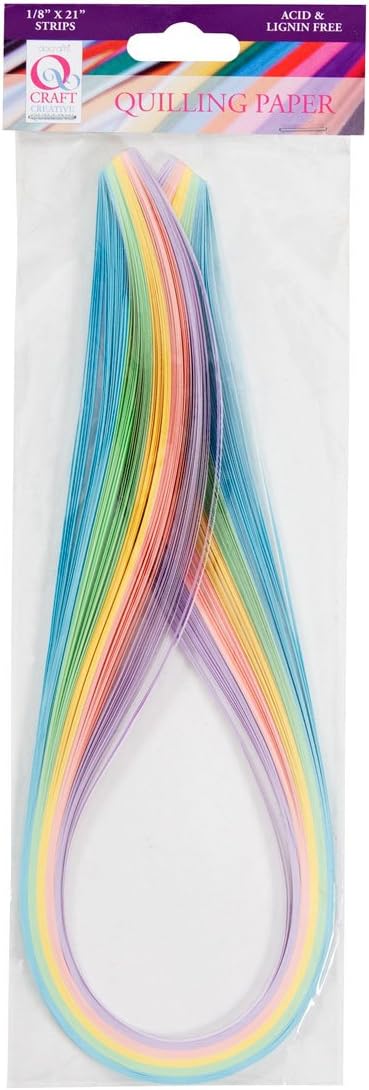 docrafts Qcraft 3mm 100-Piece Deluxe Quilling Paper Strip, Pastels
