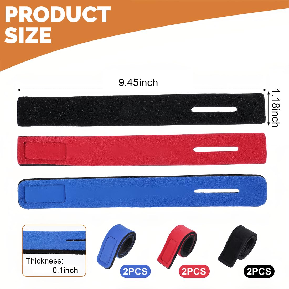 Scratch pour Canne à pêche，Sangle Scratch，Fourreau canne a peche，Elastique Peche Housse pour peche carpe，Maintenir Vos brins de Cannes Ensemble，6 PCS