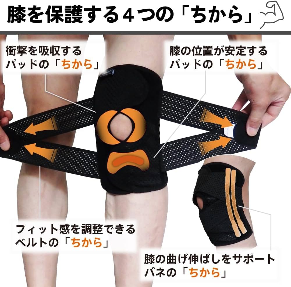 Amazon.co.jp: MIRAKO 日本の商店 通気性 ひざ 膝 サポーター