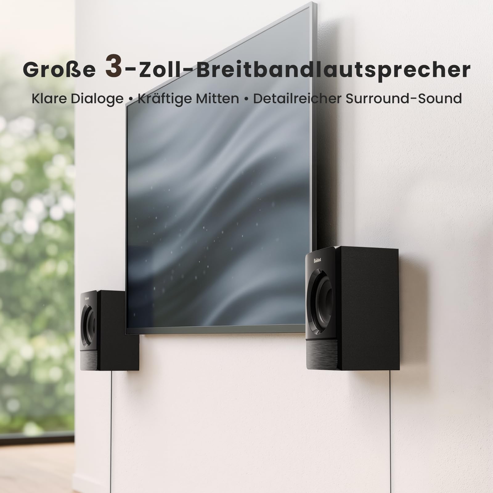 Bobtot Surround Sound System Heimkinosystem – 800W Spitzenleistung, 16,5-cm-Subwoofer, 5.1 soundsystem-Lautsprecher, ARC, optischer AUX, Bluetooth US-zu-EU-Netzsteckeradapter im Lieferumfang enthalten