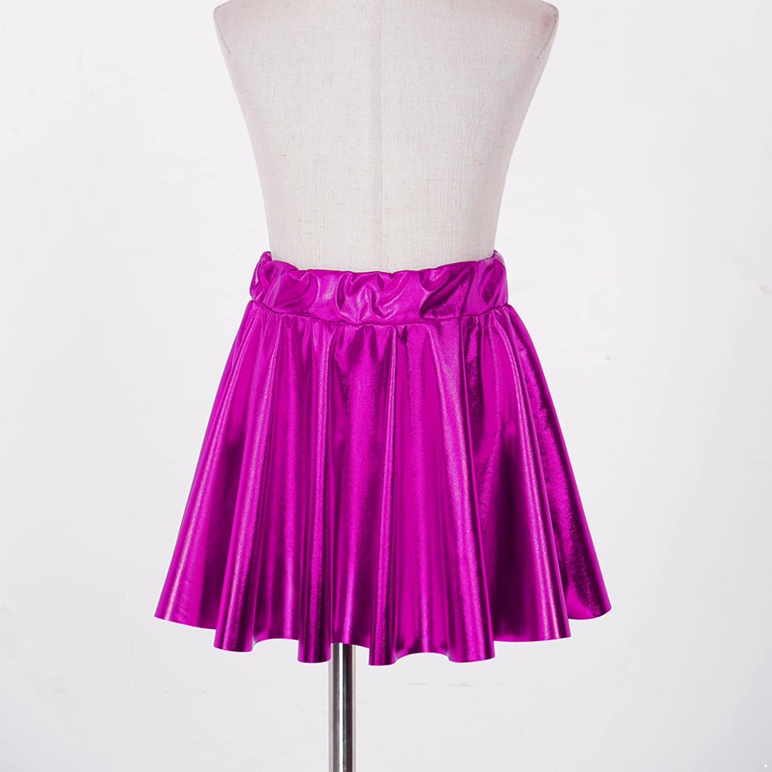 Agoky Kids Girls Shiny Metallic High Waist Pleated Skirt Athletic Jazz Hip Hop Dance Skater Skort Skirts