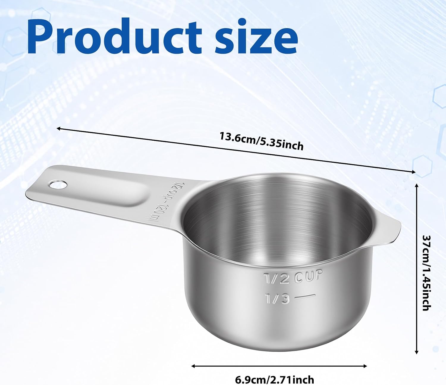 1/2Cup Single Measuring Cup, (120ml, 4oz)