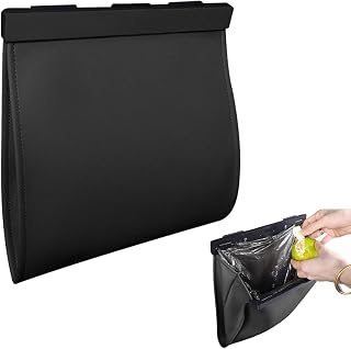 Hanging Car Trash Bags, Magnetic Rear Seat Trash Can, Waterproof PU Leather Portable Car Trash Can