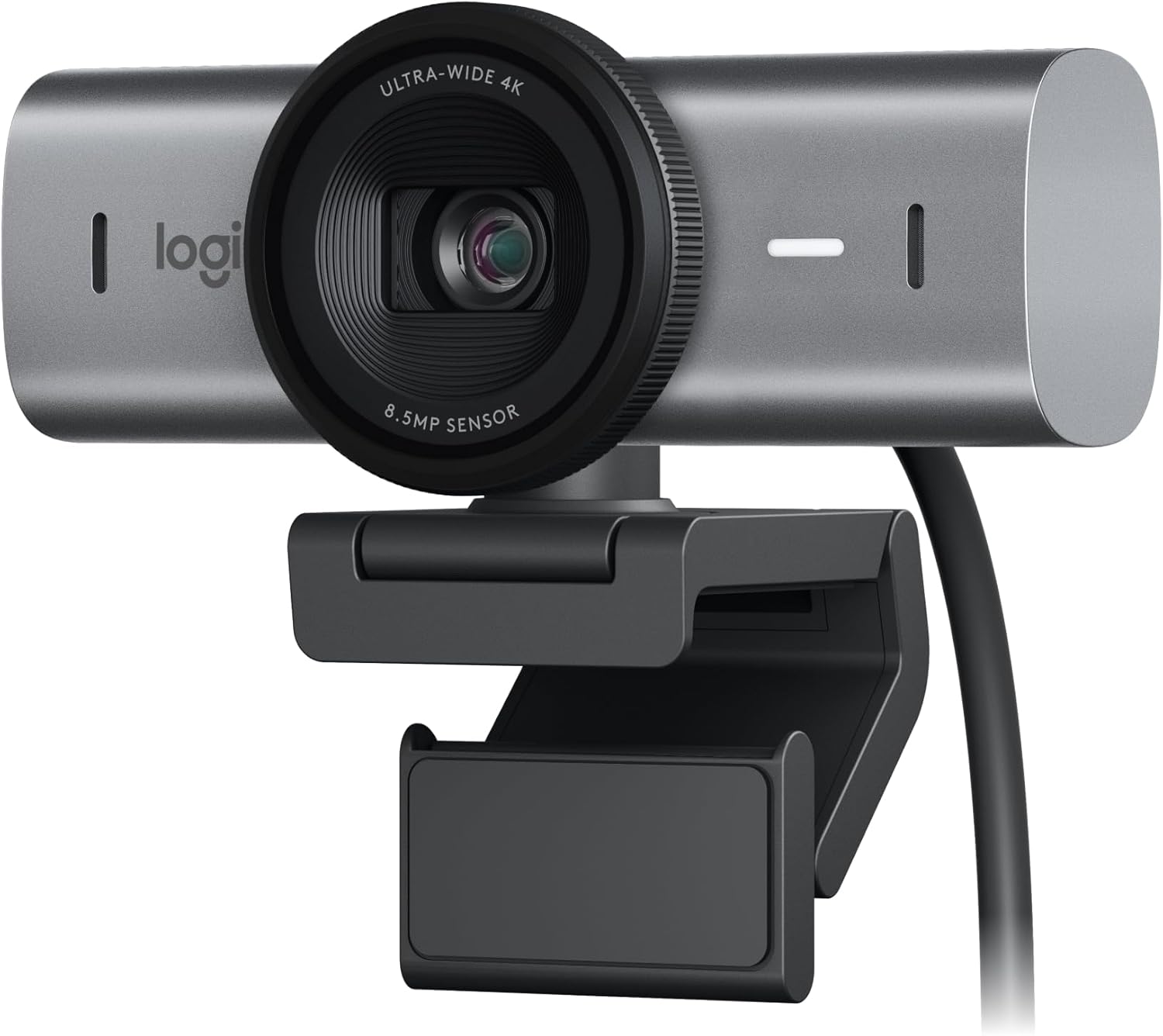 Logitech MX Brio - Webcam 4K Ultra HD de gama alta, con IA para ajustar la imagen en vídeo, doble micrófono con reducción de ruido, USB C, compatible con Windows, macOS, ChromeOS, certificación para Meet, Teams y Zoom - Color Grafito