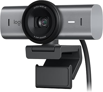 Logitech MX Brio per collaborazione e streaming Ultra HD 4K, 1080p a 60 FPS, due