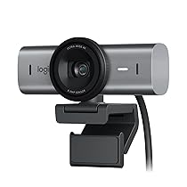 Logitech MX Brio per collaborazione e streaming Ultra HD 4K, 1080p a 60 FPS, due microfoni con riduzione del rumore, Show Mode, USB-C, copertura webcam, Microsoft Teams, Zoom, Google Meet, Grafite
