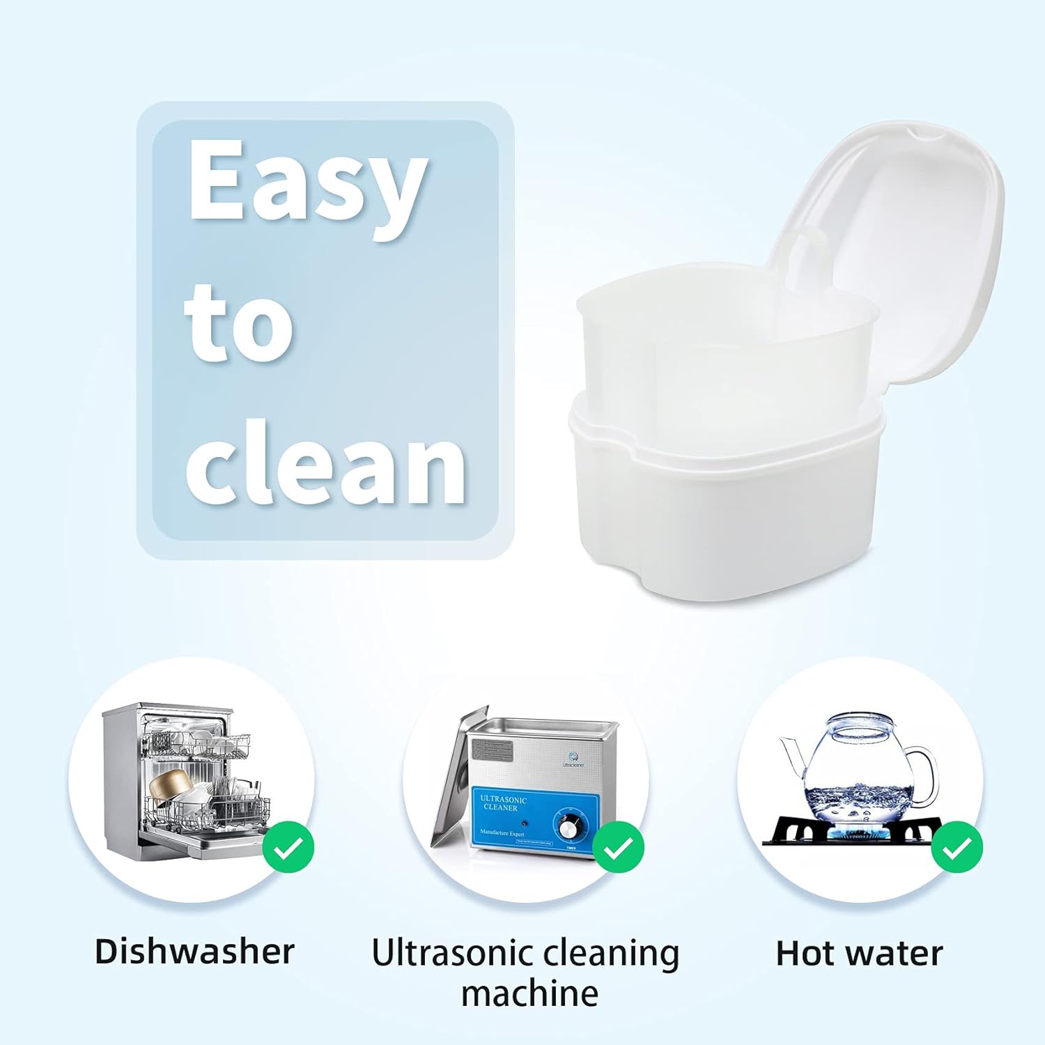 Dental dontic Retainer Case Cleaning, Denture Cup Holder Case