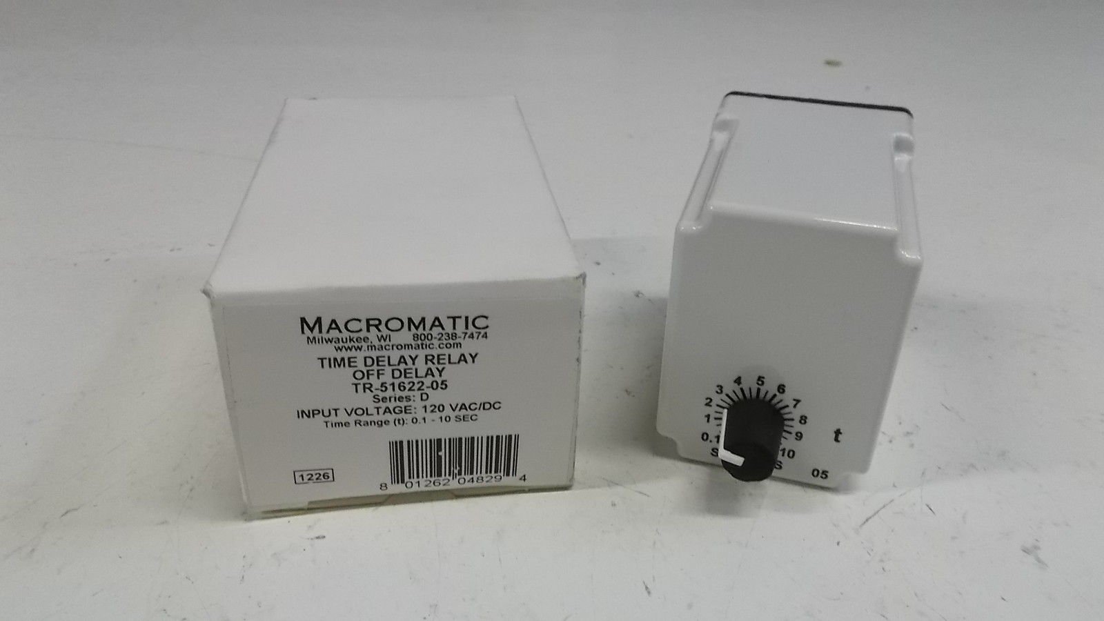 MACROMATIC CONTROLS TR-51622-05 TIME DELAY RELAY, DPDT, 10SEC, 120VAC/DC