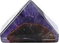 Vista 48 de Cristales curativos de pirámide de labradorita de Amazing Gemstone - Figurina de gran pirámide de 1" de piedra natural para meditación, Reiki