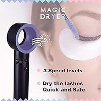 Vista 3 de Lyon Lash Portable USB Rechargeable Bladeless Mini Fan/Air Conditioning Blower/Handheld Cooling Dryer, Essential Eyelash Extension Supplies, Dries