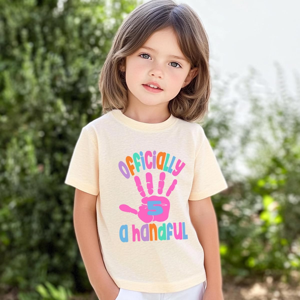 Birthday Girl Shirt 5 Years Old B-Day Shirt Girls 5th Birthday Tees Five is A Vibe Tops