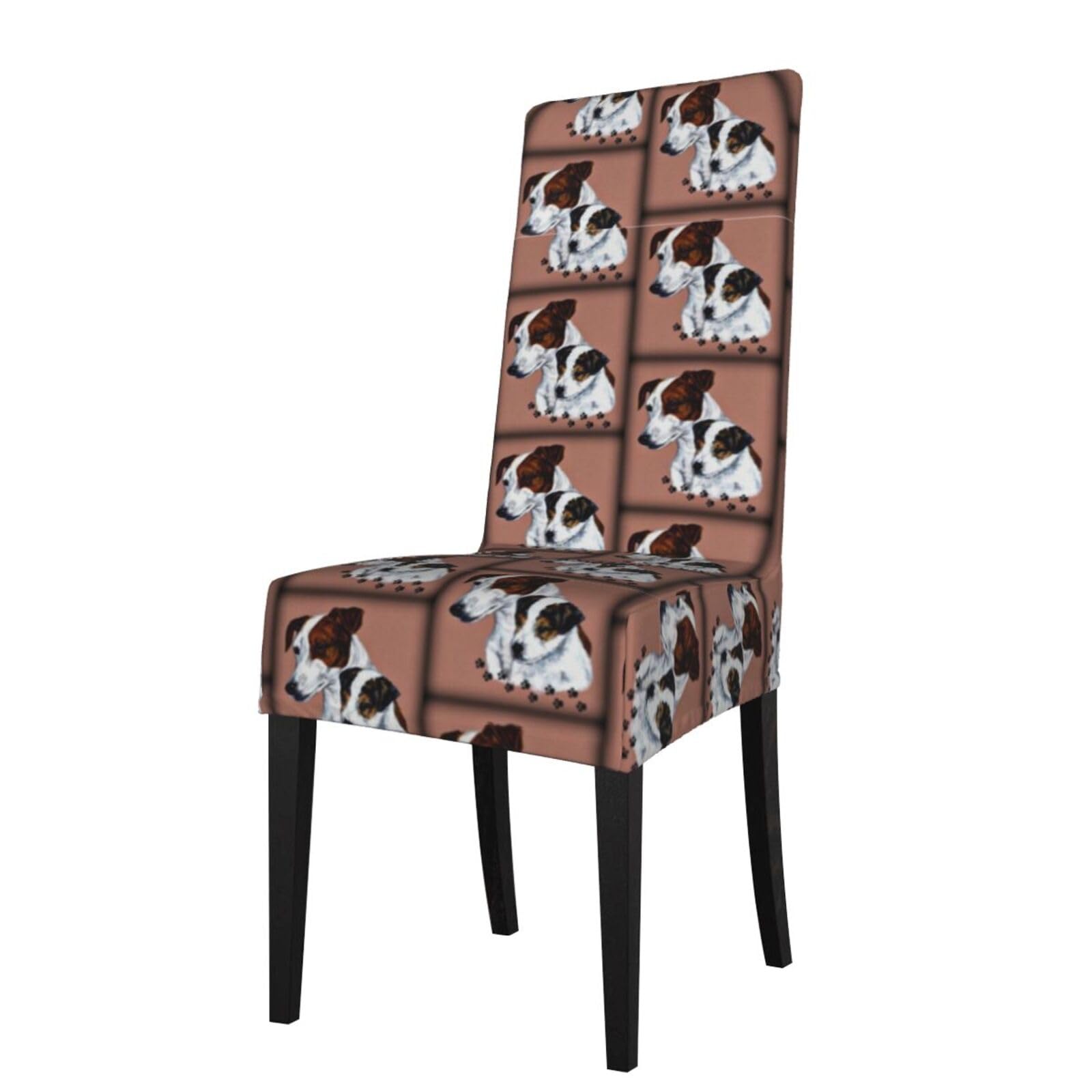 Lkymoh As Picture Jack Russel Terrier Dog, Chair Covers Stretch Chair Slipcovers For Dining Room, For Party Pet Protection Universal Fit Soft Polyester