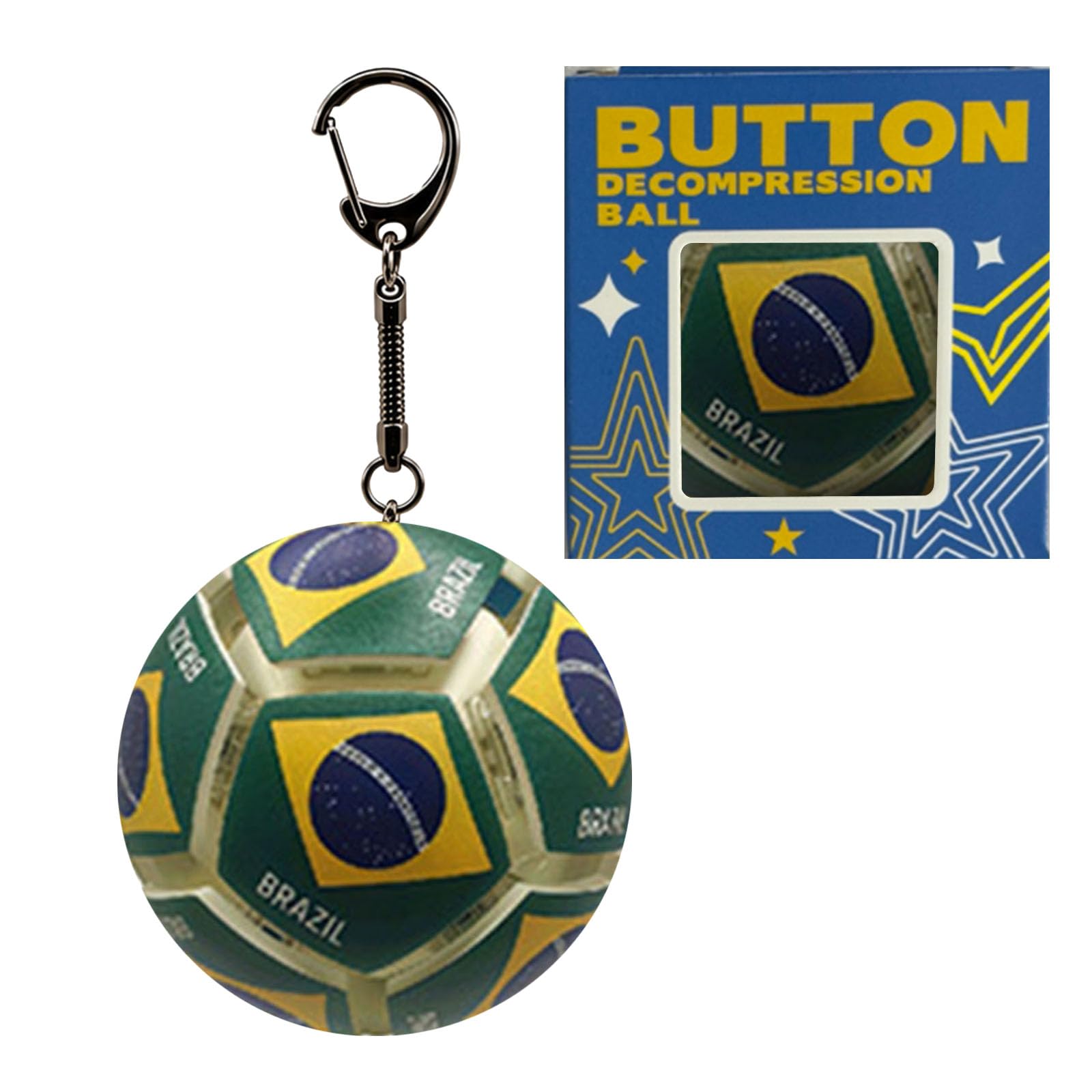 2026 Interactive Light & Sound Soccer Ball Fidget Keychain, Country Flag Printed Stress Relief Football Toy, Press-Activated Anti-Anxiety Toy for Office, School and Travel