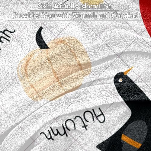 Couverture polaire douce contre les soirées froides plaid nuages de citrouille