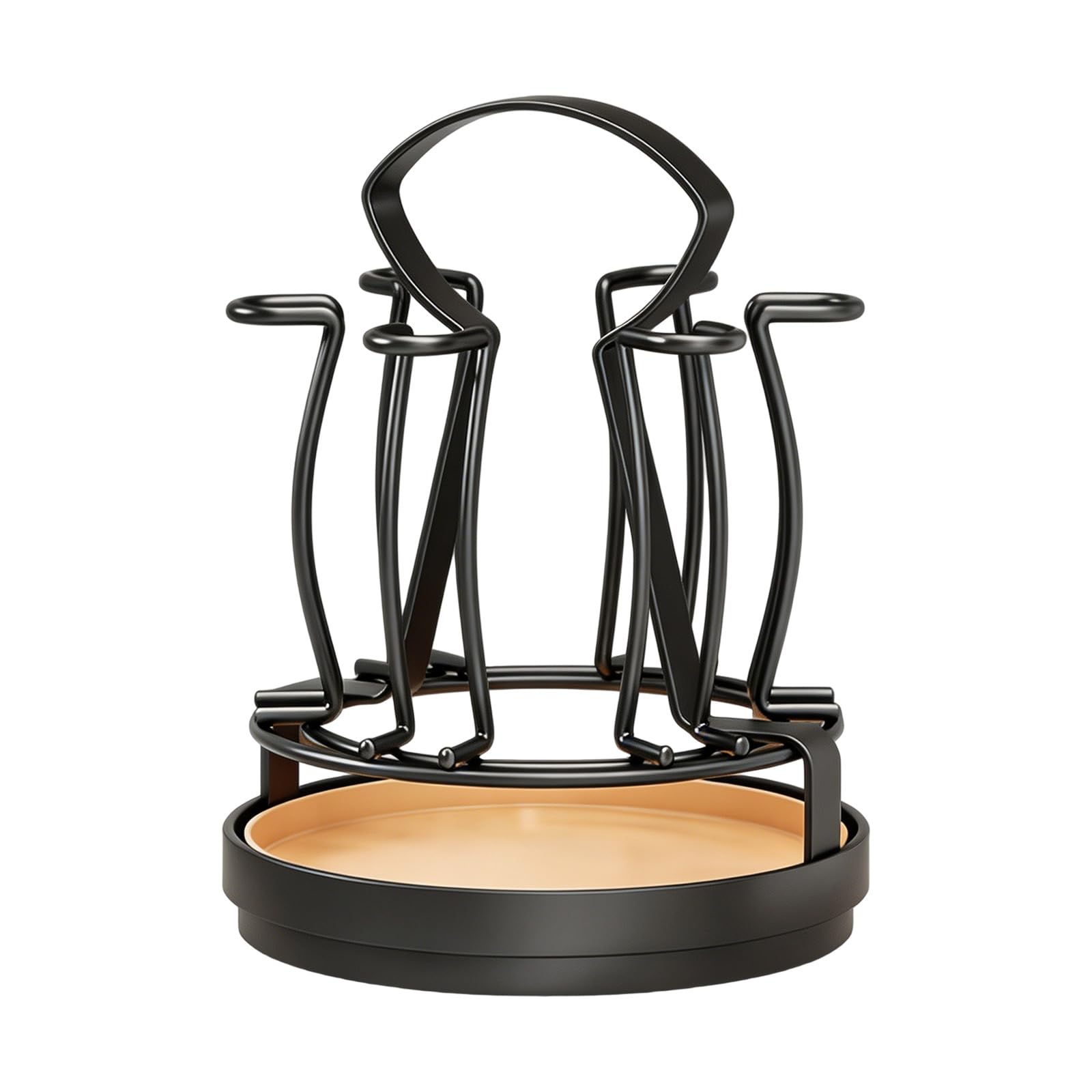 Zbiianxer Black Carbon Steel Cup Drying Rack With Nonslip Base Holds Multiple Cups Without Assembly Required Kitchen Cup Holder