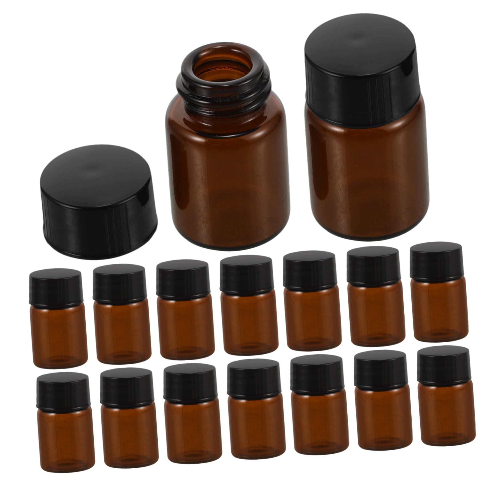 PACKOVE 100pezzi Flaconi in Vetro per Oli Essenziali Contenitori per Liquidi Cosmetici Flaconi per Reagenti Erogatori Tenuta Stagna Piccoli e Portatili per Viaggi e Conservazione di Oli