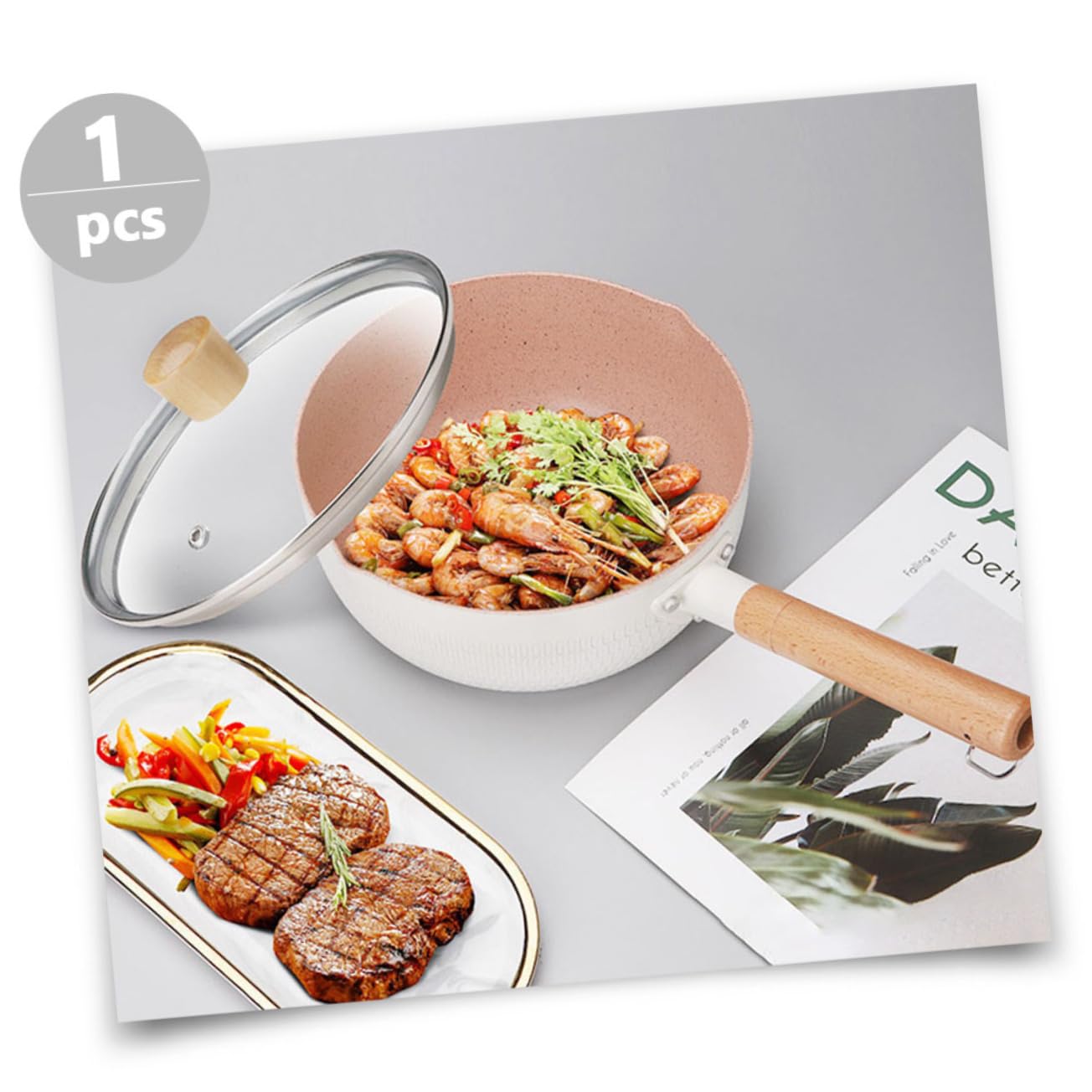 Antihaft Milchpfanne Mit Deckel Weiß Umweltfreundlicher Langlebiger Kochtopf Für Induktion Vielseitig Für Babyernährung Frühstück Milch Und Sauce Einfache Reinigung Premium Haushal