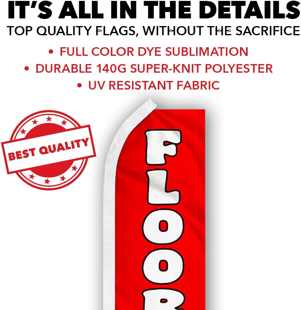Flooring Sale Swooper Advertising Flag & Pole Kit - Perfect for Appliance & Hardware Stores, Flooring Outlet Stores, Home Remodeling