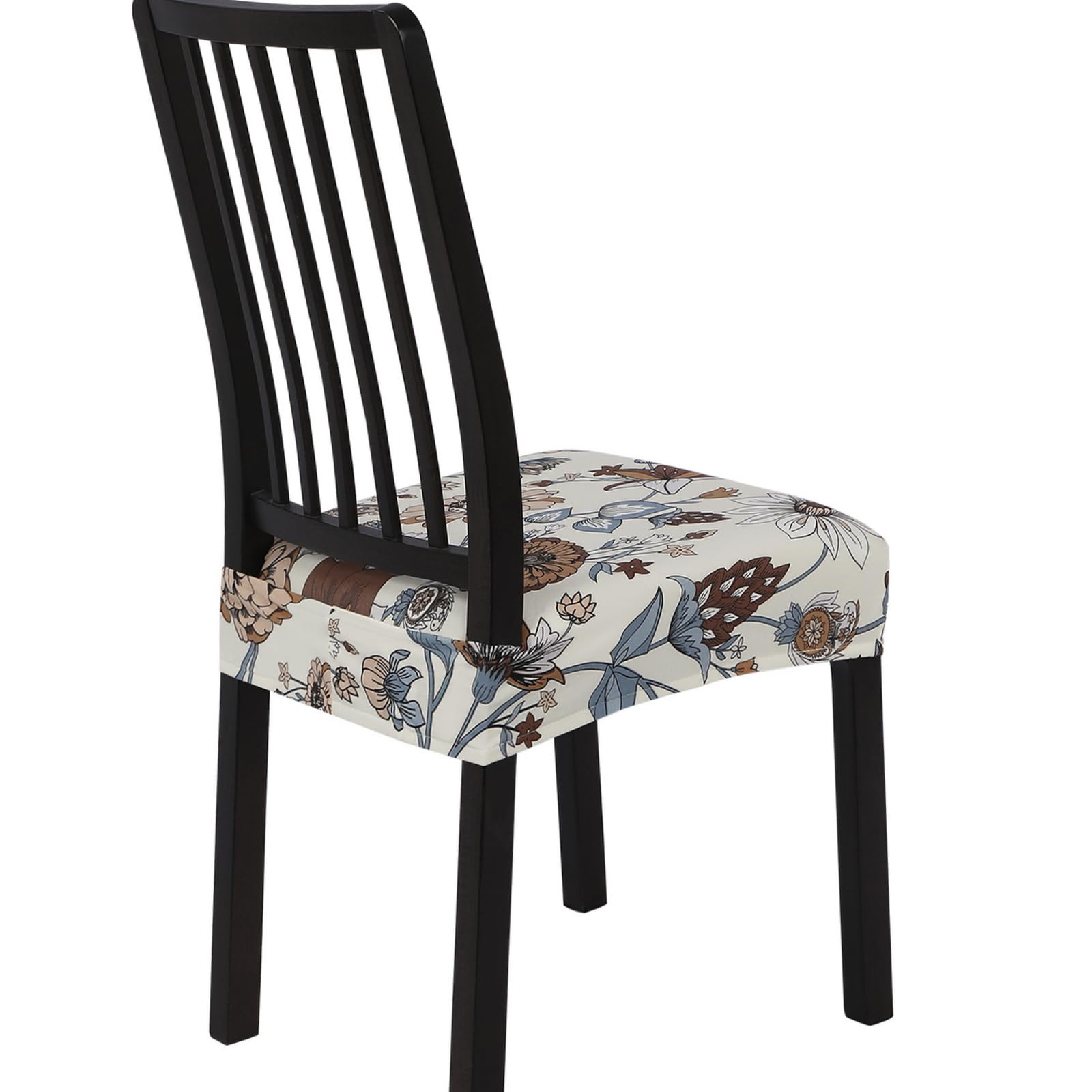SearchI Dining Chair Seat Covers Set of 6, Rear Covered, Big Flower