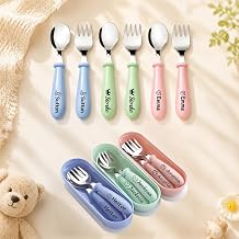 Personalized Toddler Utensils Set, Custom Kids Fork and Spoon Set