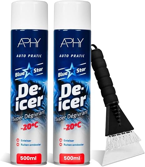 APHY ENTERPRISES De-Icer Spray & Ice Scraper for Car 2 x 500ml – Fast ...