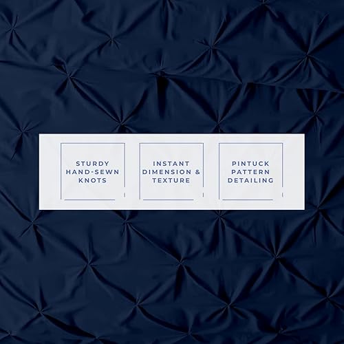 Miniatura 3 de Kotton Culture - Juego de funda de edredón de 3 piezas, 100% algodón egipcio de 600 hilos, con cierre y lazos en las esquinas, diseño plisado