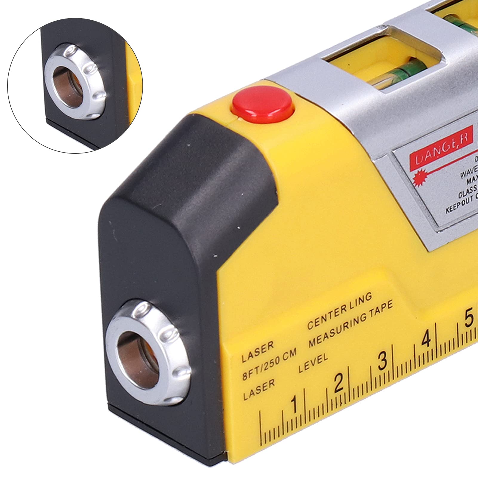 Télémètre Numérique Professionnel avec Règle de Niveau, Mesure de Distance Infrarouge, Ruban 250 cm