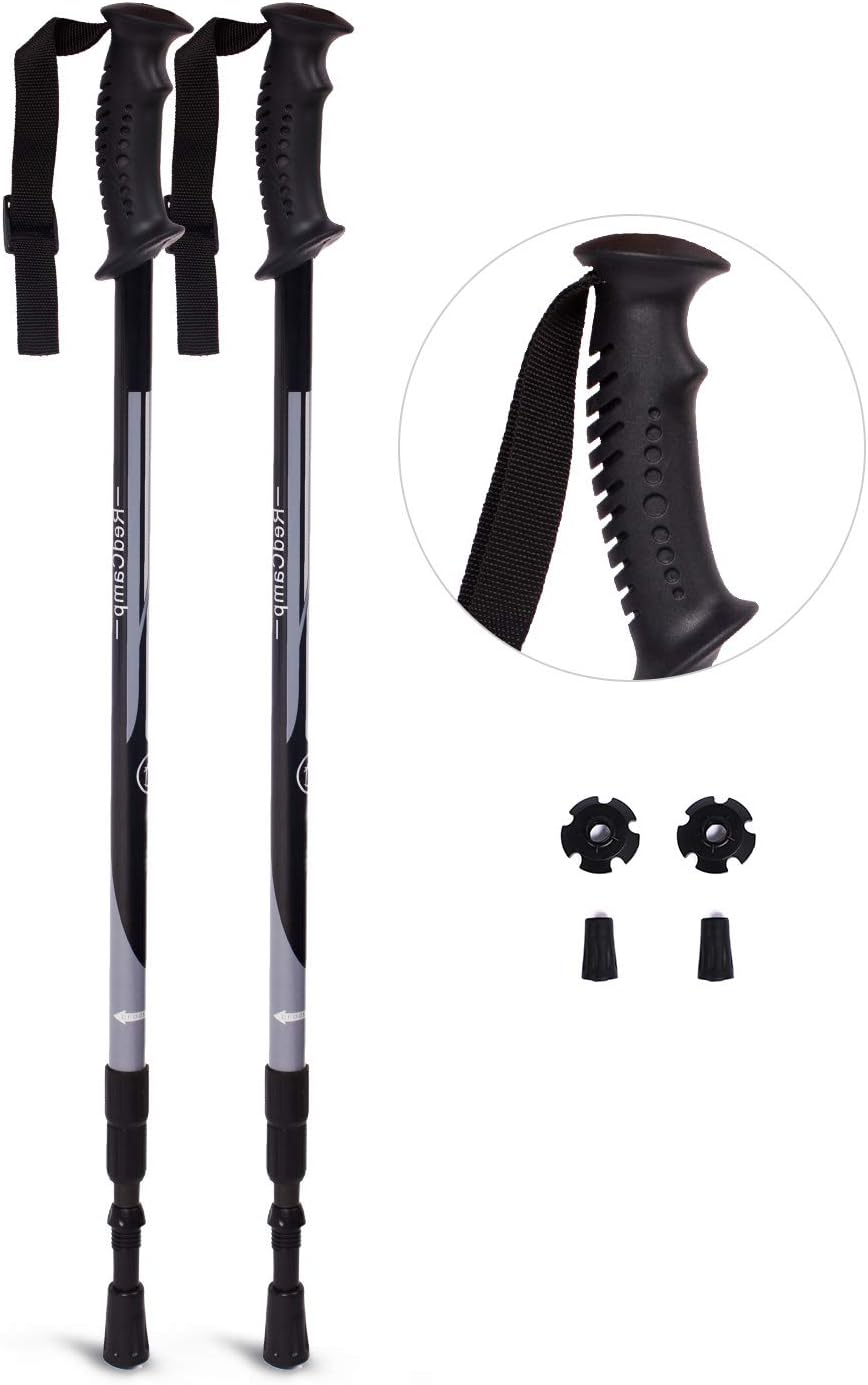 REDCAMP Aluminium Walking Sticks Collapsible,2 Pack 1 Year Warranty,Ultralight Quick Flip Lock Trekking Poles for Hiking
