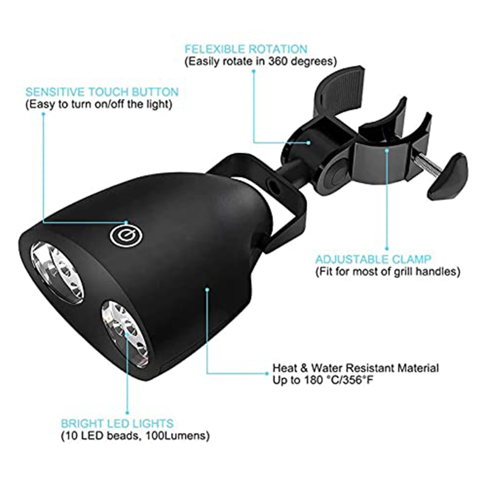 Lampada Grill BBQ - Illuminazione Per Barbecue Con Rotazione A 360 Gradi | Illuminazione per Barbecue Esterno | per Cottura all'Aperto Campeggio Lavoro Meccanico Officina Camion Quad e Interni