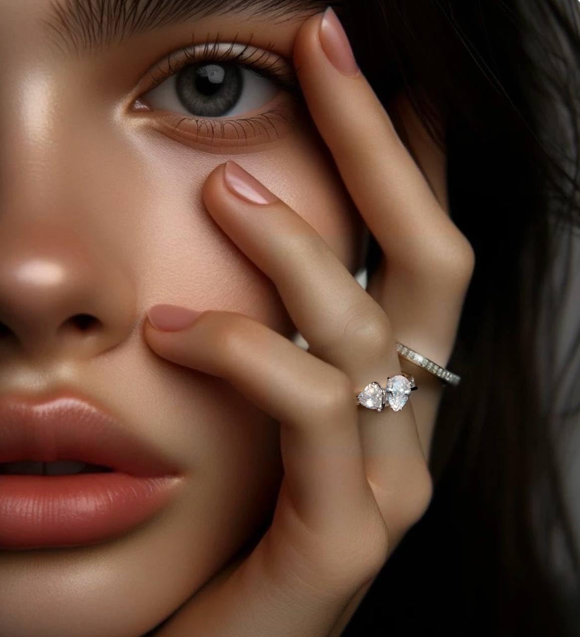 ZOYA JEWELRY DESIGN Promise Ring for Women – 925 Sterling Silver, Heart & Oval Design, Wedding Band Style, Sterling Silver, Cubic Zirconia - Image 4