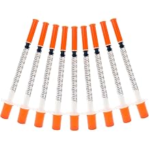 Syringes with Needle, 100 Pack U-100 1ml 30G 5/16" 8mm Disposable Syringe, Lab Supplies Individual Wrapped