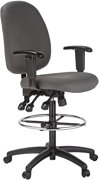 Harwick Extra Tall Ergonomic Drafting Chair, Gray Fabric