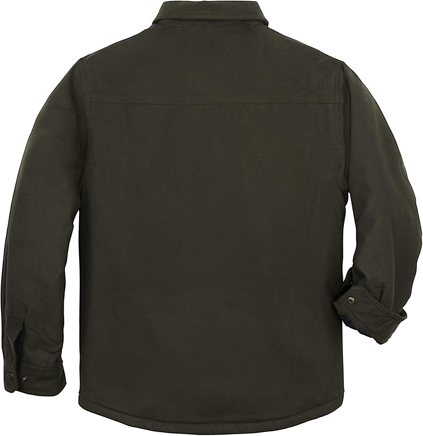 Men's Sherpa Lined Flannel Quilted Jacket Long Sleeve Cotton Plaid Snap Button Up Shirts Jacket - Image 2