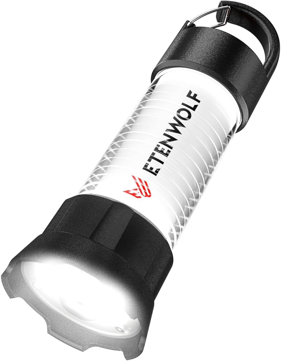 Ultra Bright Camping Lantern, 1000LM LED Mini Flashlight Spotlight | 5000mAh Rechargeable Lantern with 6 Modes, Waterproof Portable Tent Light for Camping, Hiking, Power Outages & Emergencies