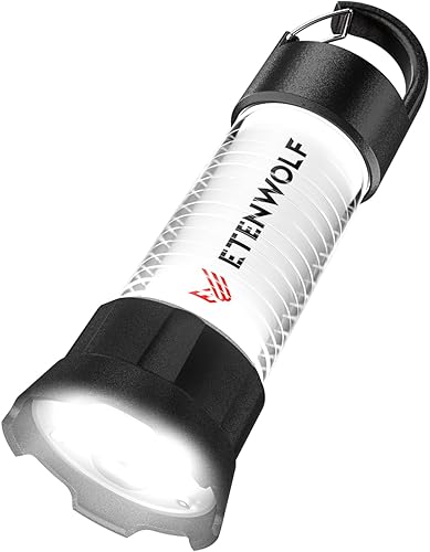 ETENWOLF Linterna y linterna 2 en 1, 6 modos de luz recargable de 1000 lúmenes, linterna súper brillante de 5000 mAh con UV, luz portátil