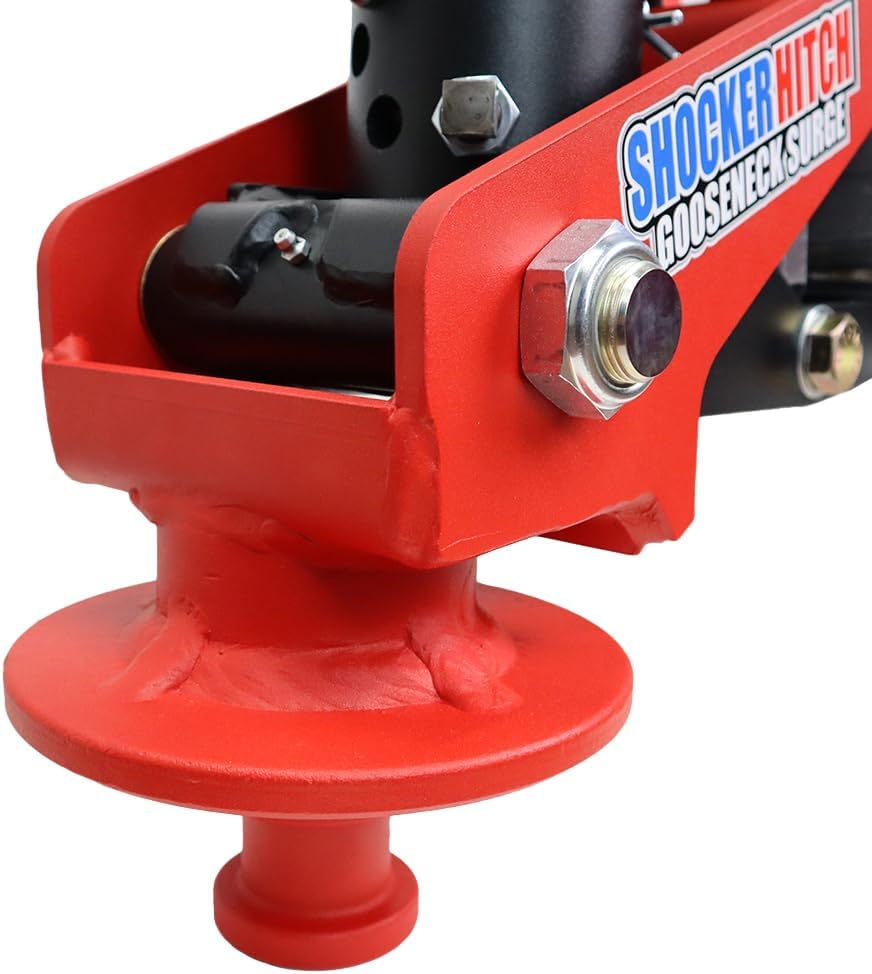 Shocker 30K Gooseneck Surge Air Hitch with King Pin, Square 4" & 3-15/16" Stem