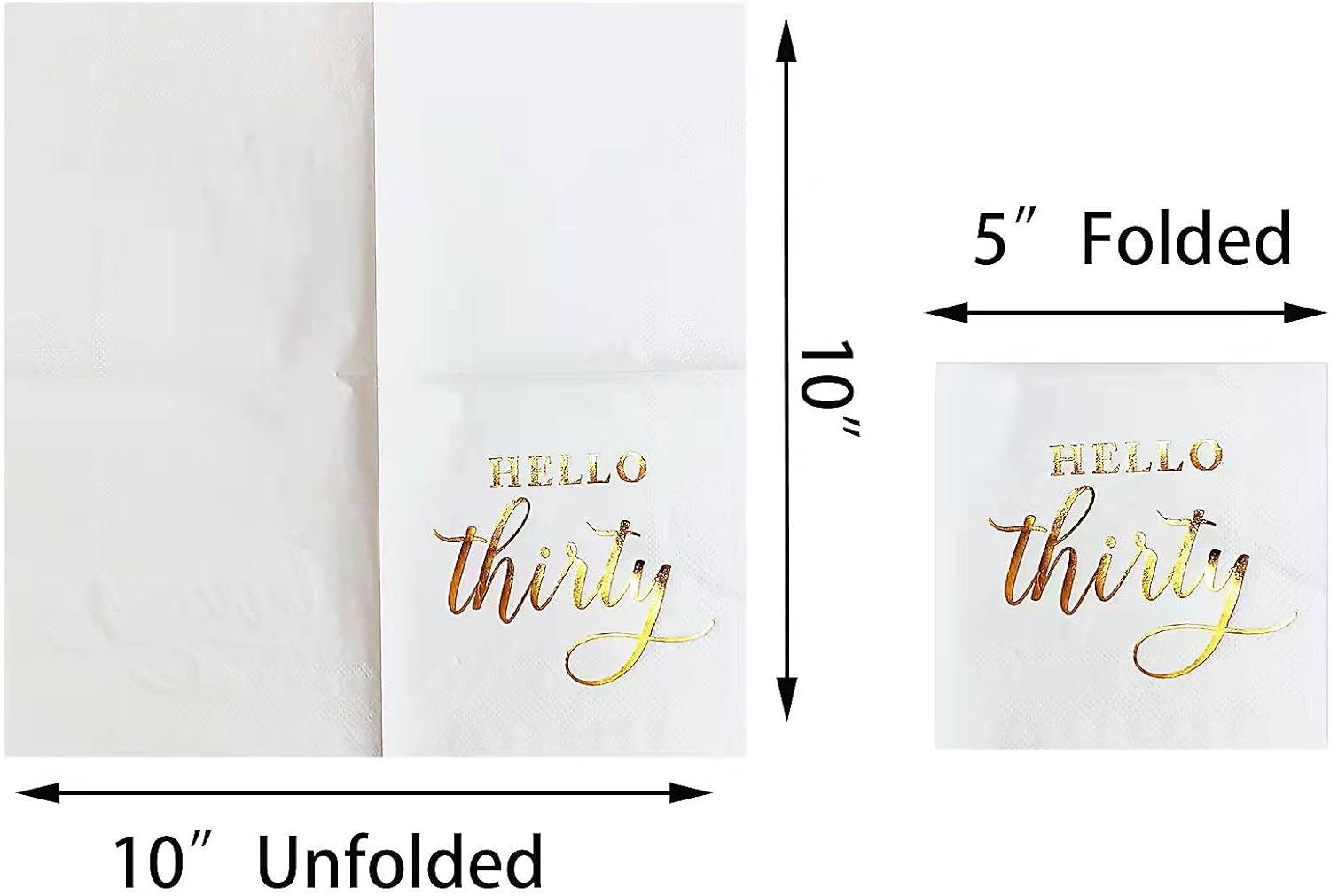 40pcs Hello Thirty Cocktail Disposible Napkins Happy 30th Birthday Decorations for Men and Women and Wedding Anniversary Party Decorations Beverages Napkins