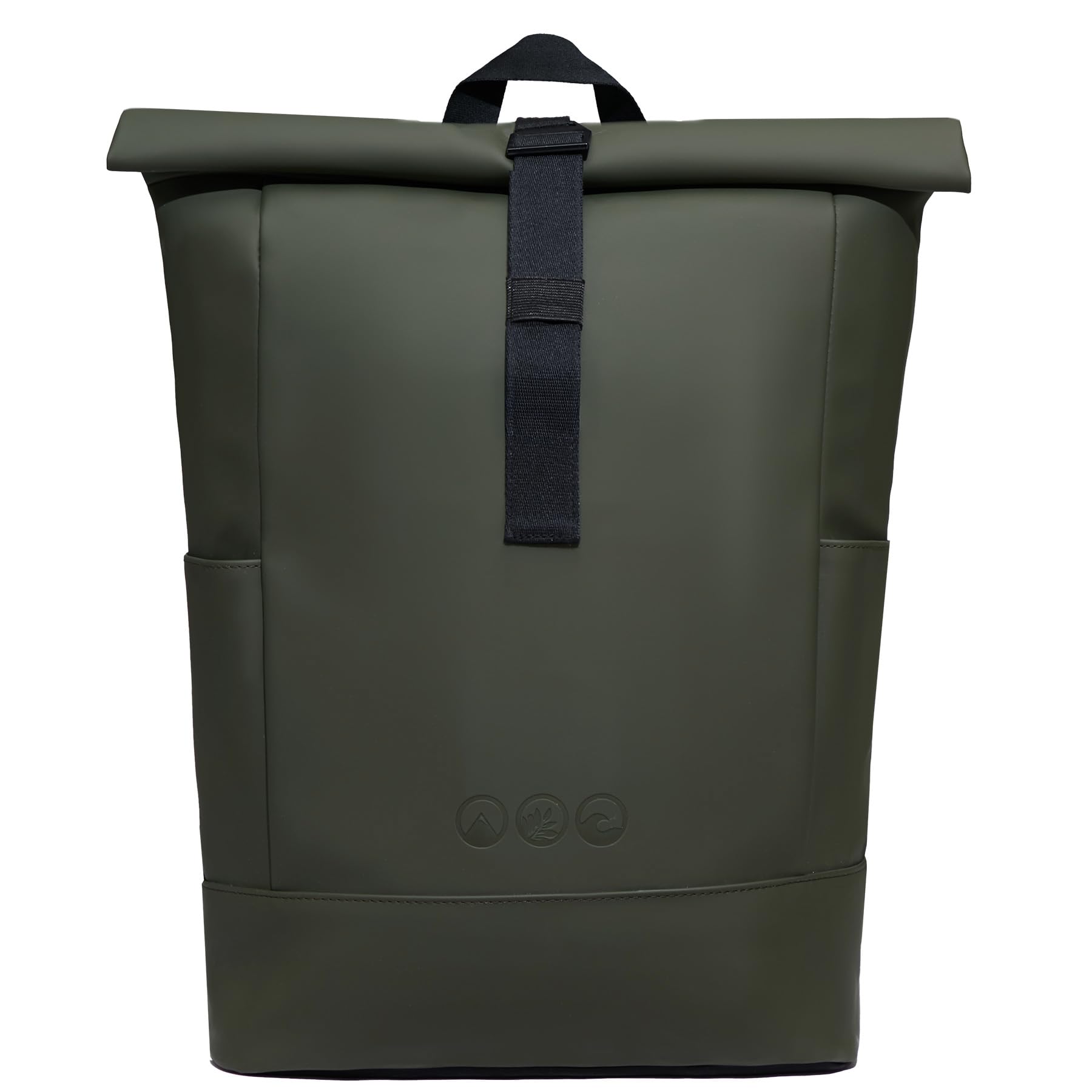 Rolltop plecak HOLU duży z materiału pochodzącego z recyklingu, kieszeń na laptopa i walizka na kółkach dla kobiet i mężczyzn, idealny jako bagaż podręczny lub plecak dzienny, odporny na działanie