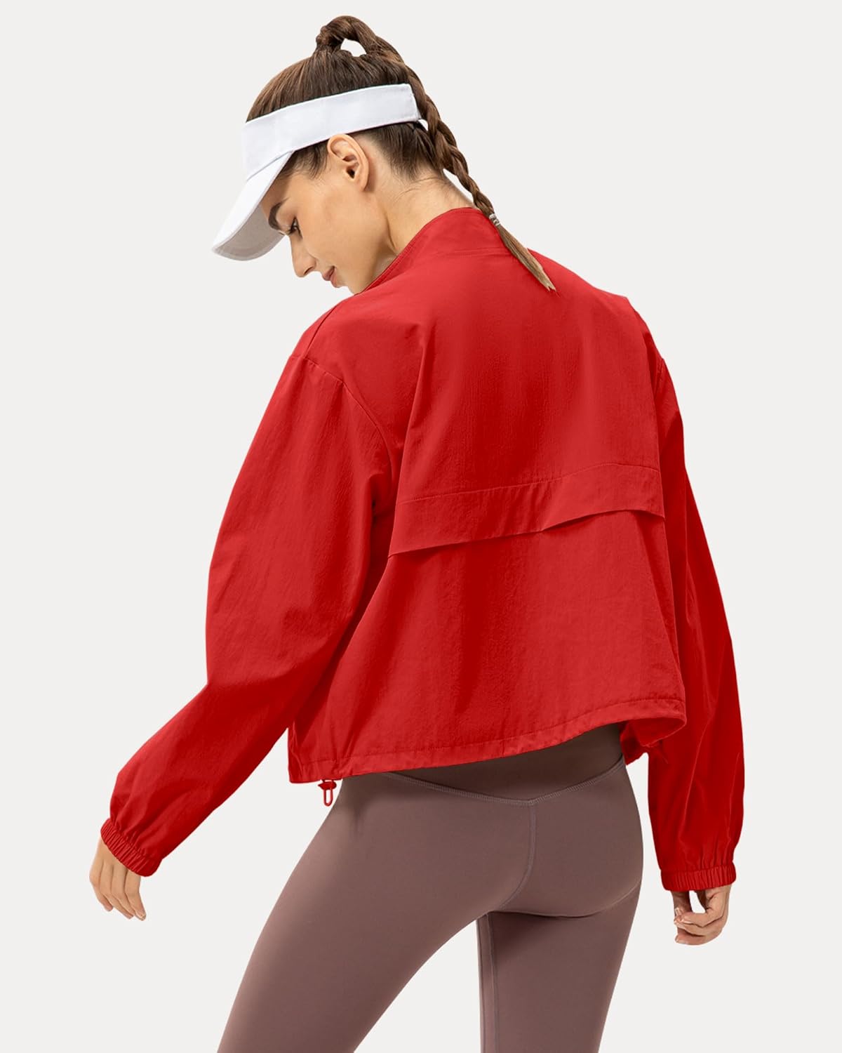 Locachy Women's Lightweight Zip Up Athletic Jacket Stand Collar Windproof Sun Protection Workout Outdoor Jacket