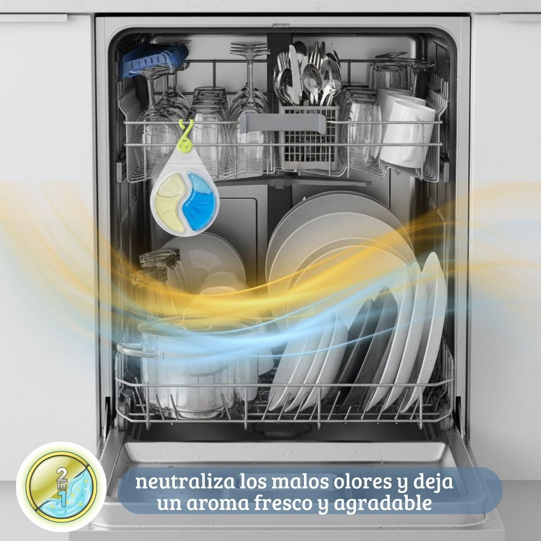 Dezodorant do zmywarek 2 w 1 | Środek do usuwania zapachów i neutralizator zapachów | Świeży zapach, nie pozostawia zapachu na naczyniach | nie pozostawia zapachu na naczyniach | nie pozostawia