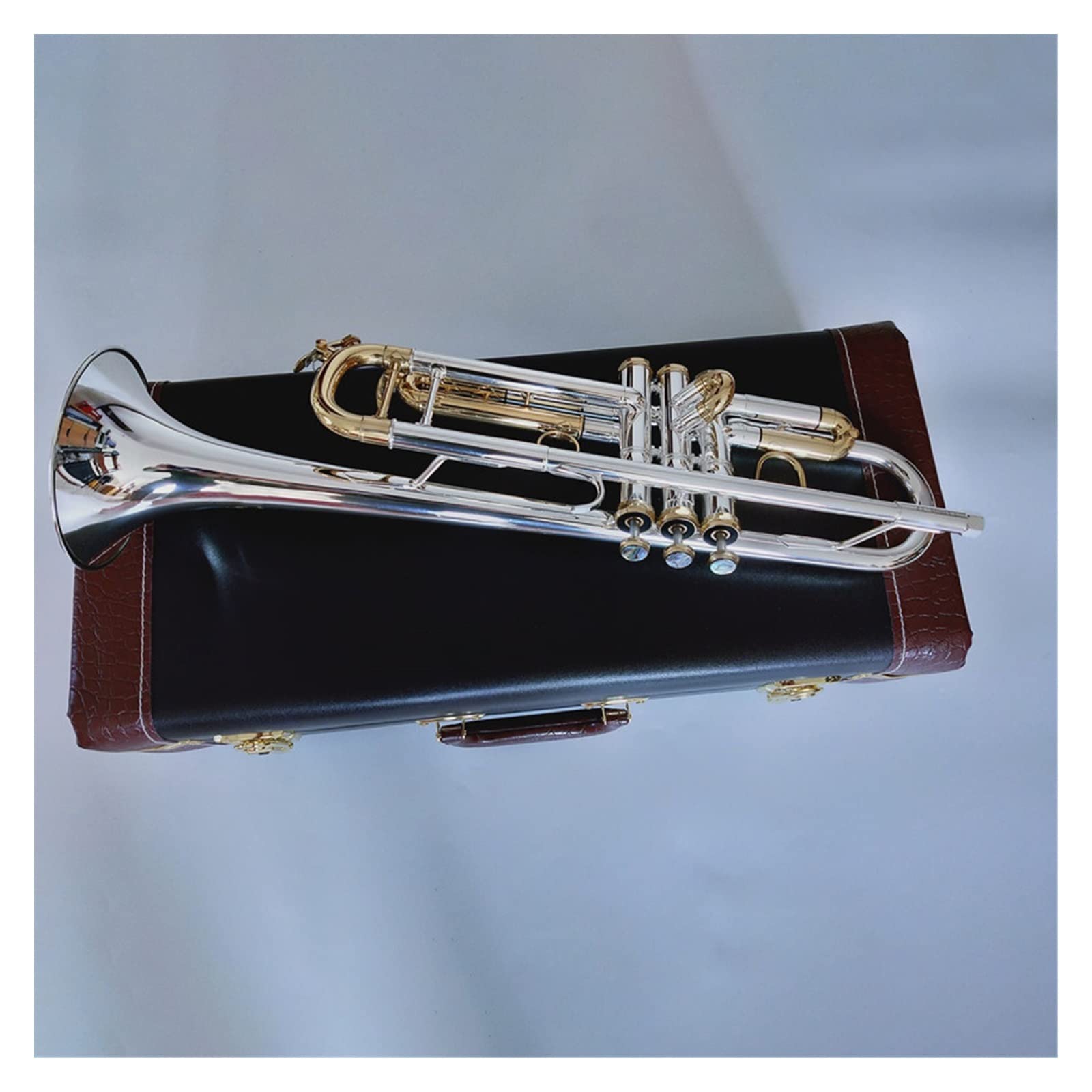 początkujących trąbka Trąbka Bb Instrument Muzyczny Powierzchnia Posrebrzany Mosiądz Trąbka Bb Profesjonalny Instrument Dęty Z Futerałem Trąbka