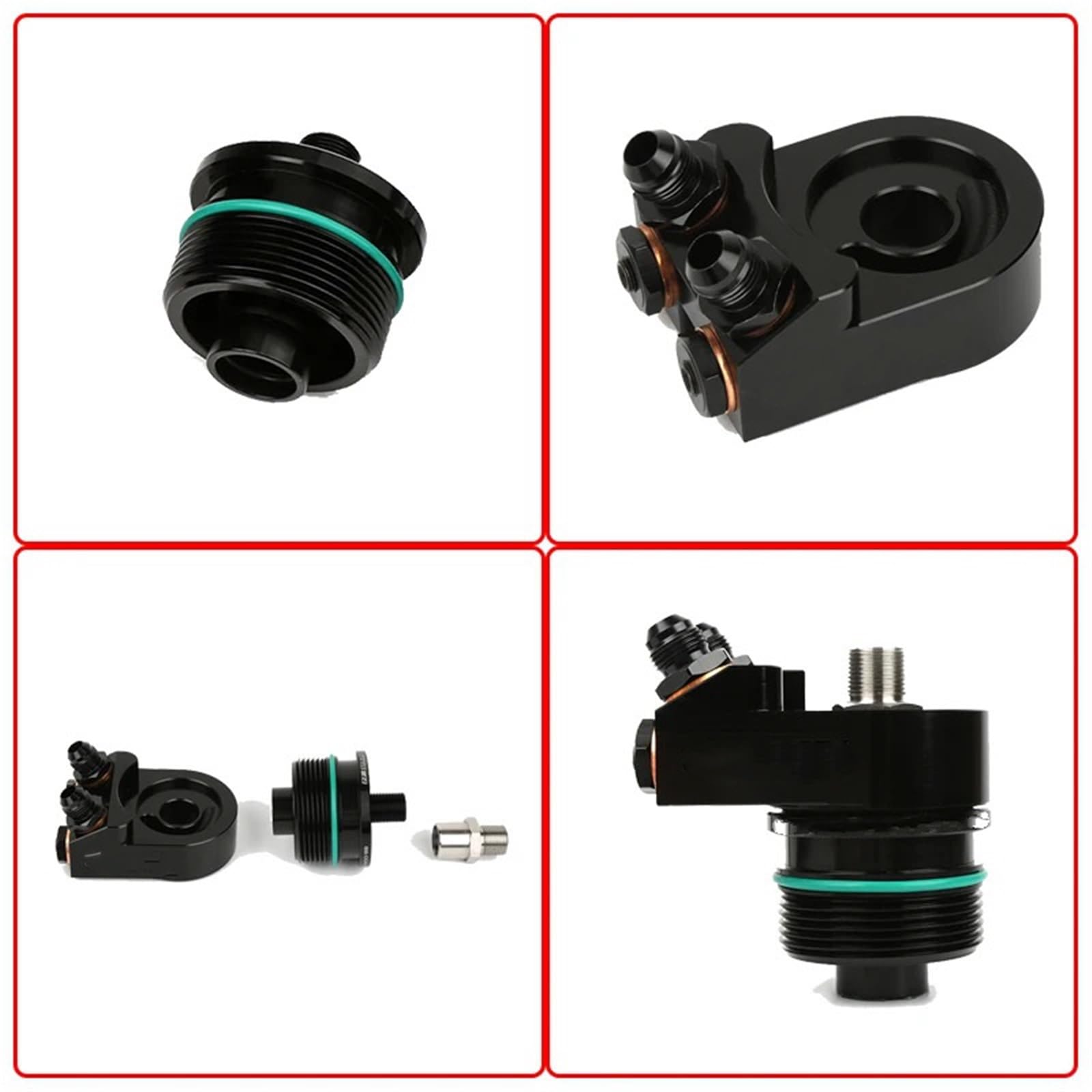 Silnik 1.8T 2.0T EA888 GEN3 Zestaw Chłodnicy Oleju Do VAG GOLF MK7 Gti 付it Audi A3 Battle Bee Adapter Filtra Chłodnica chłodzenia silnika(AN8 85 Thermostat)