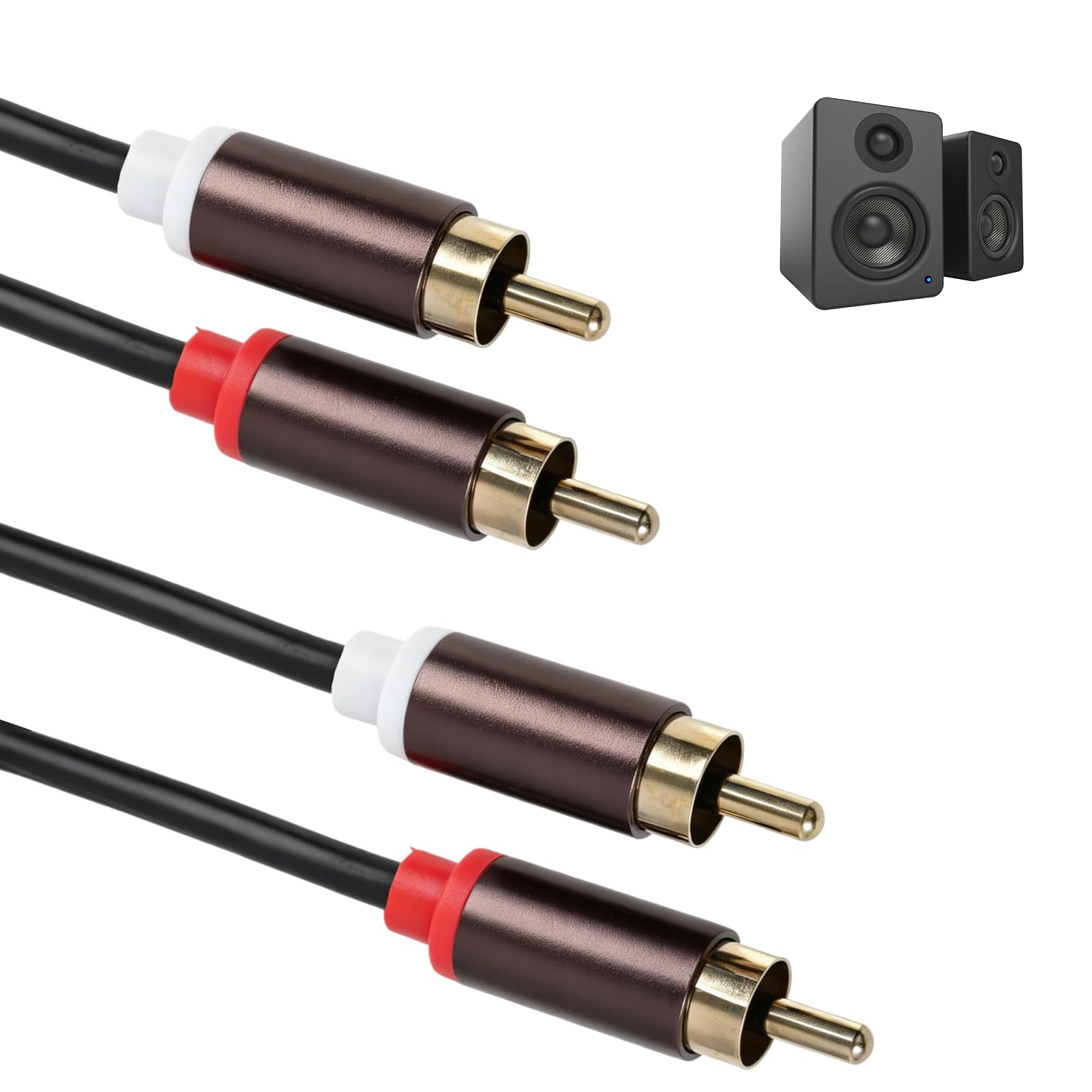 Cinch Kabel 1,5m, Stereo Audio Kabel, Cinch RCA Audio Kabel 2x Stecker auf 2x Stecker Stereo Audiokabel für HiFi Anlage Receiver Verstärker TV Heimkino DVD Blu-ray Player Lautsprecher Verbindung