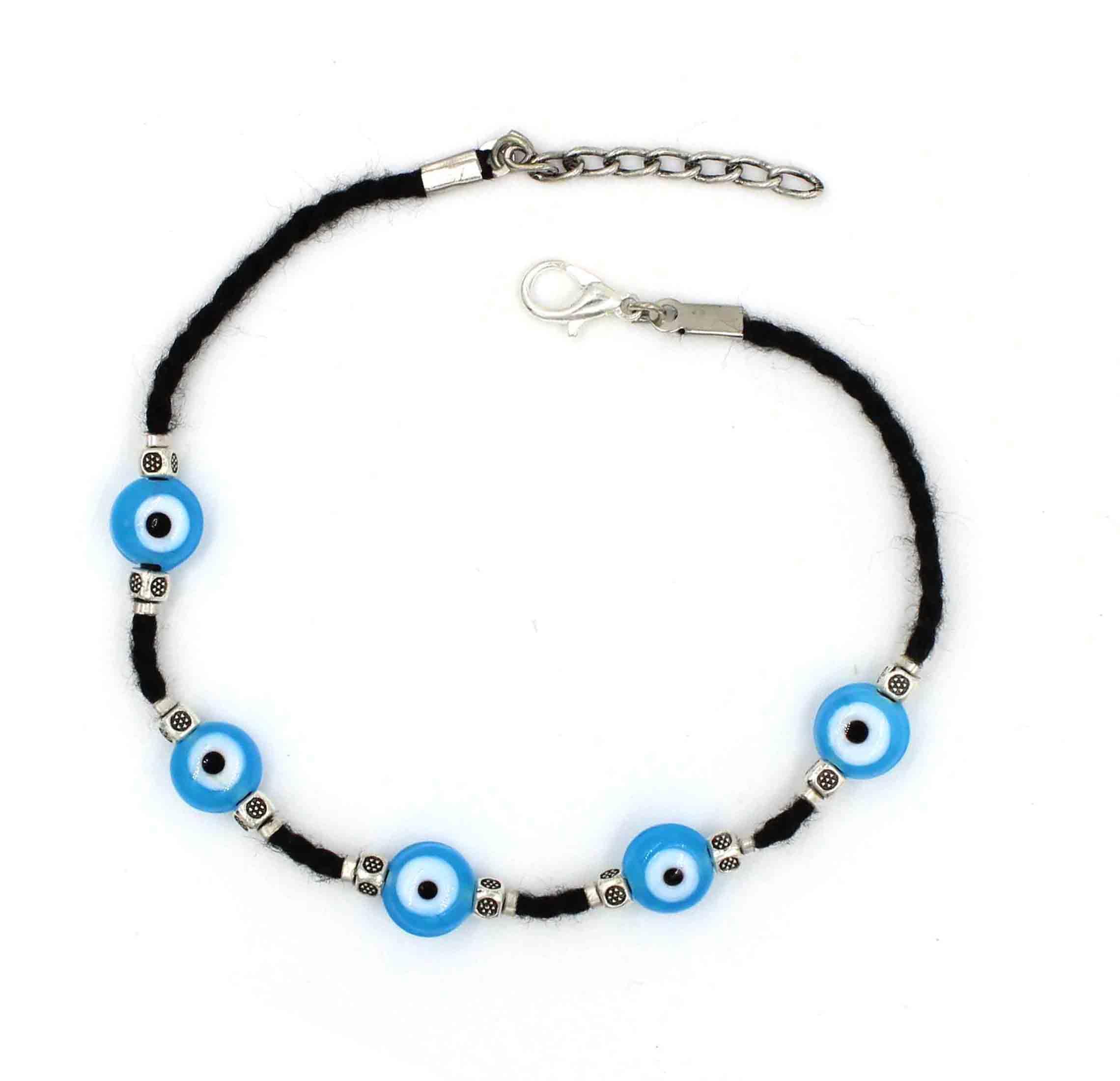 GURJARI JEWELLERS Black Thread with Evil Eye Beads Anklets for Girls/nazariya anklet a575 Yellow (Blue) (B0CPQ26BPX) Amazon Price History, Amazon Price Tracker