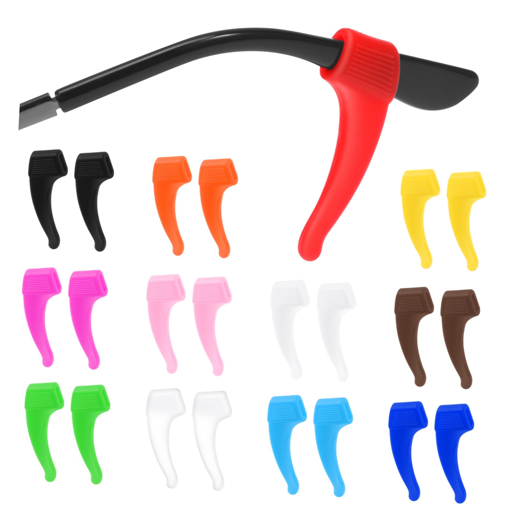 12paire Crochet Oreille Silicone Pour Lunettes Support Antidérapant Accessoires De Lunettes Embout De Branche De