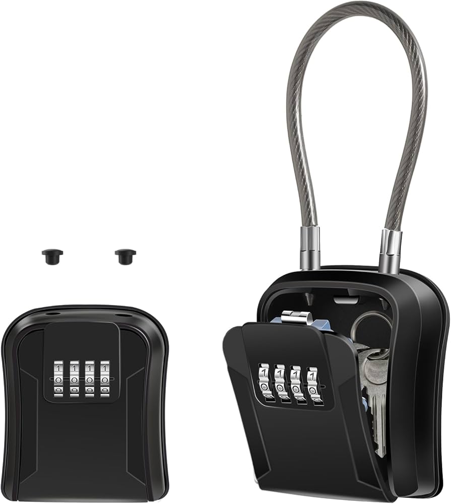 Amazon.co.jp: ZHEGE キーボックス ダイヤル式 屋外 小型 ワイヤー付き