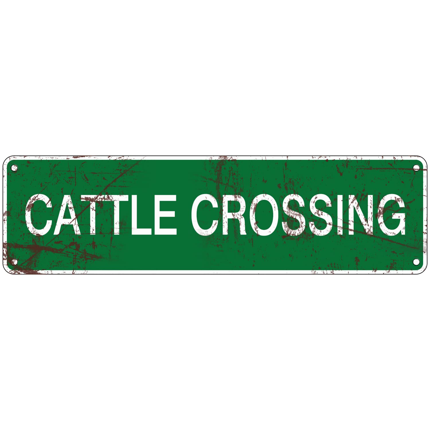 Cattle Crossing Sign Street Road Sign Metal Plate Wall Plate Metal Poster Cafe Bar Shop Farmhouse Tin Poster 4x16 Inch