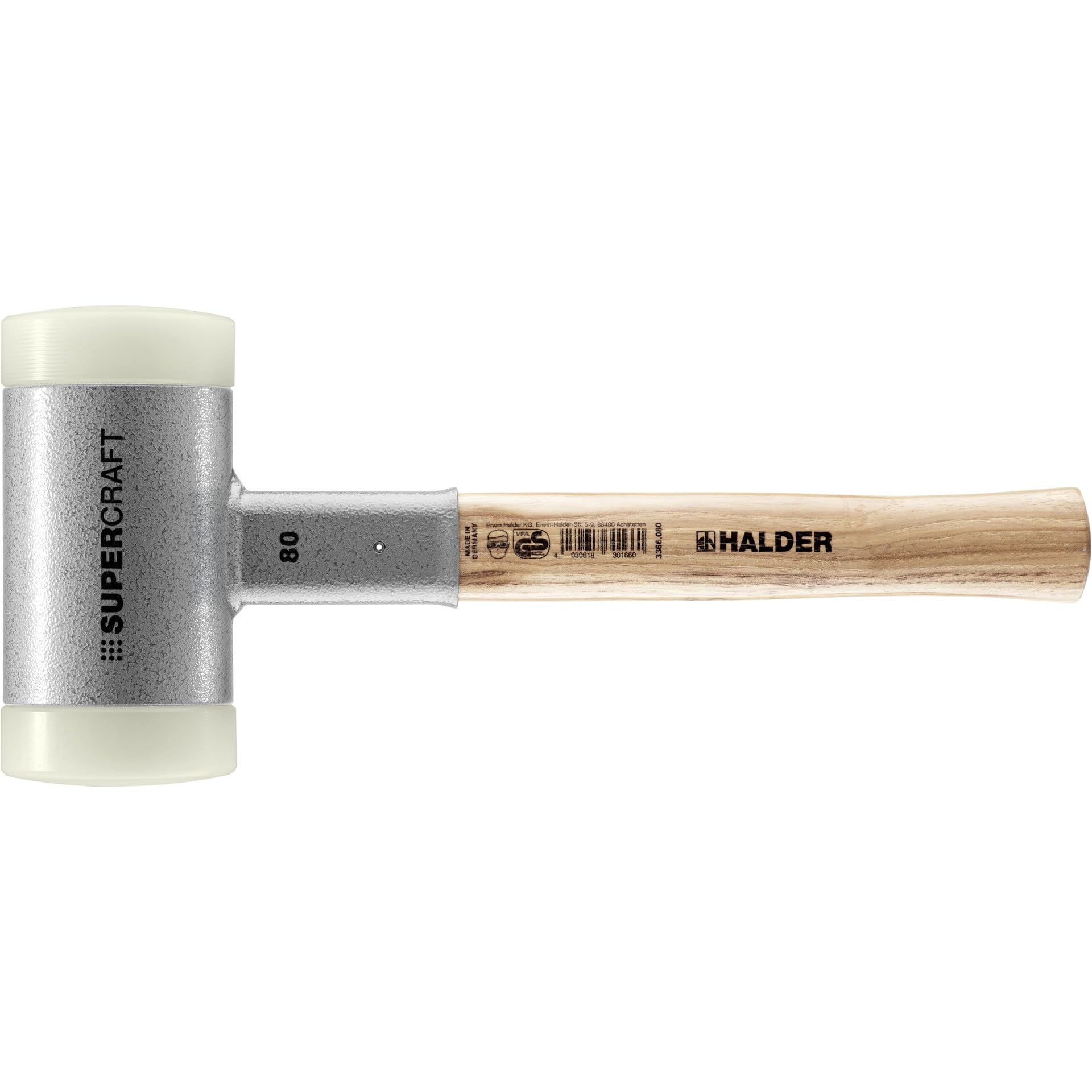 Halder 3366080 Nylon Mallet "Simplex" with Vibration-Reducing, Multi-Colour, 80 mm